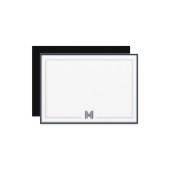 Minimalist Monogram Double Border Stationery Mitteilungskarte (Vorderseite/Rückseite Beispiel)