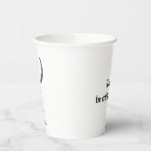 Minimalist monogram elegant black & white wedding  pappbecher (Links)