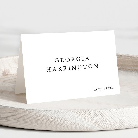 Minimalist Monogram Guest Name Place Card Tischnummer