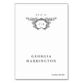 Minimalist Monogram Guest Name Place Card Tischnummer (Vorderseite)