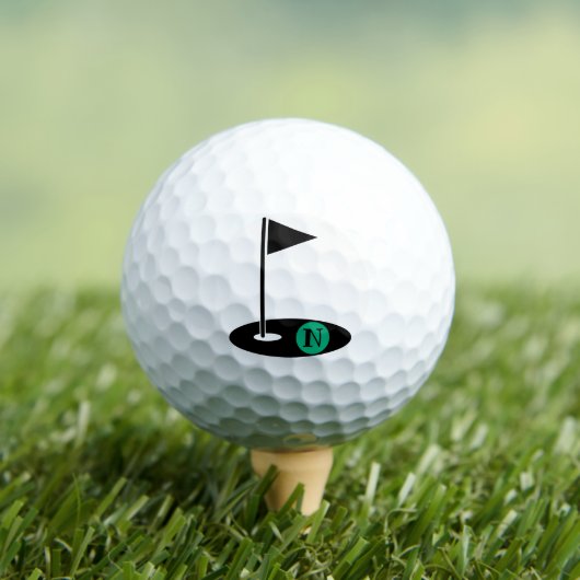Minimalist Monogram Initial Golf Flag Hole Golfball (Insitu T-Shirt)