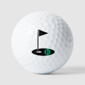 Minimalist Monogram Initial Golf Flag Hole Golfball (Vorderseite)