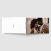 Minimalist Monogram Leaf Modern Photo Wedding Gästebuch (Voll)