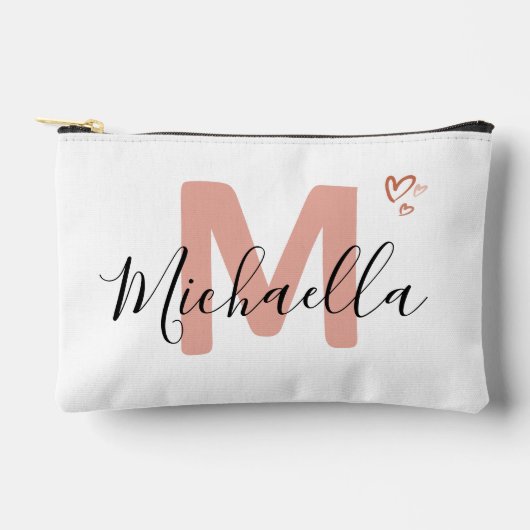 Minimalist Monogram Name Girl's Script Zubehörtasche (Vorderseite)