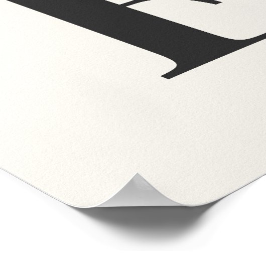 Minimalist Monogram Poster | Gray & Ivory Initial  (Ecke)