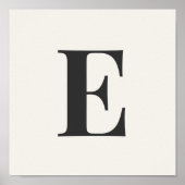 Minimalist Monogram Poster | Gray & Ivory Initial  (Vorne)