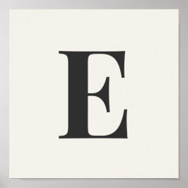 Minimalist Monogram Poster | Gray & Ivory Initial 