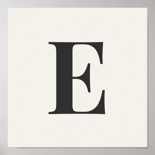 Minimalist Monogram Poster | Gray & Ivory Initial  (Vorne)