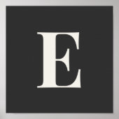 Minimalist Monogram Poster | Gray & Ivory Initial  (Vorne)