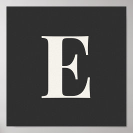 Minimalist Monogram Poster | Gray & Ivory Initial 