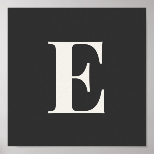 Minimalist Monogram Poster | Gray & Ivory Initial  (Vorne)