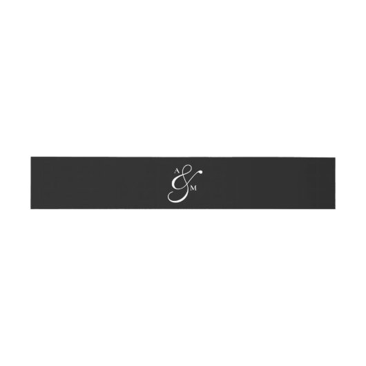 Minimalist Monogram Script Ampersand Einladungsbanderole (Flach)