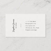 Minimalist Monogram Script Pet Sitting Visitenkarte (Rückseite)