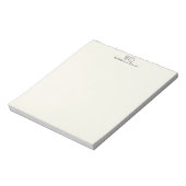 Minimalist Monogram Teacher Notepad Notizblock (Rotiert)