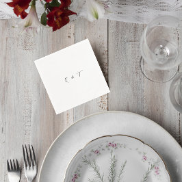 Minimalist Monogram Wedding Cocktail Napkins Serviette