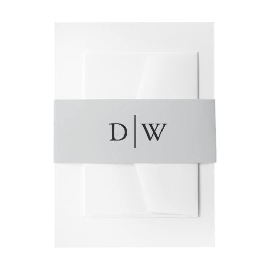 Minimalist Monogram Wedding Einladungsbanderole (Vorderseite Beispiel)