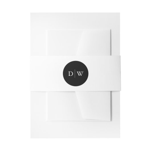 Minimalist Monogram Wedding Einladungsbanderole (Vorderseite Beispiel)