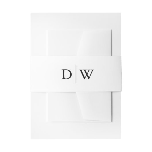 Minimalist Monogram Wedding Einladungsbanderole (Vorderseite Beispiel)