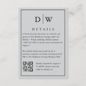 Minimalist Monogram Wedding QR Code Enclosure Card Begleitkarte (Vorderseite)