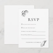 Minimalist Monogram Wedding RSVP Card  Karte (Vorne/Hinten)