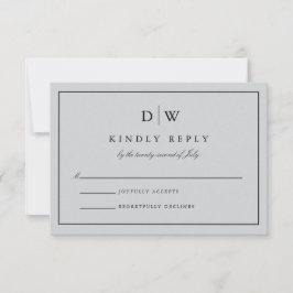 Minimalist Monogram Wedding RSVP Karte