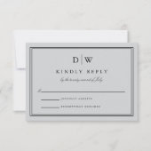 Minimalist Monogram Wedding RSVP Karte (Vorderseite)