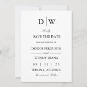 Minimalist Monogram Wedding Save The Date (Vorderseite)