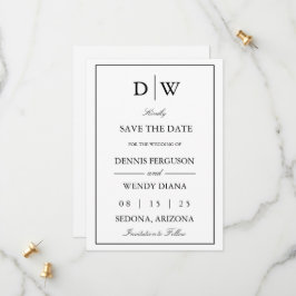 Minimalist Monogram Wedding Save The Date