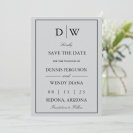Minimalist Monogram Wedding Save The Date