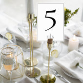 Minimalist Monogram Wedding Table Number Card Tischnummer