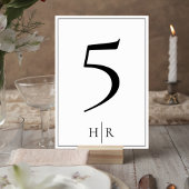 Minimalist Monogram Wedding Table Number Card Tischnummer