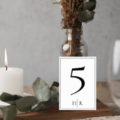 Minimalist Monogram Wedding Table Number Card Tischnummer