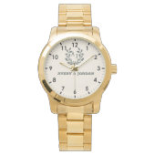 Minimalist Monogrammed Couple Elegant Anniversary Armbanduhr (Vorderseite)