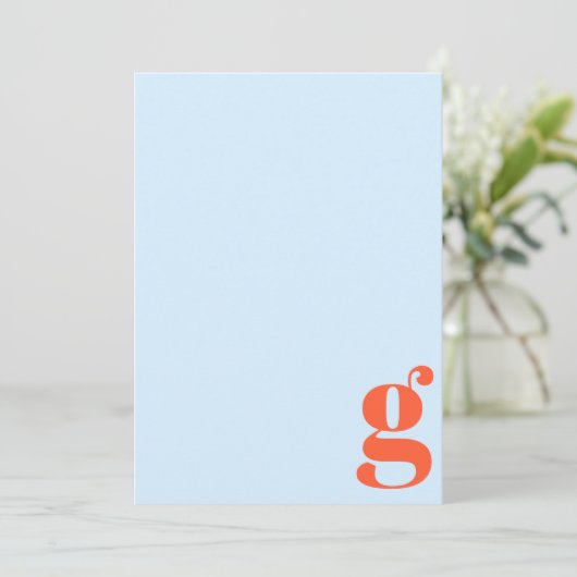 Minimalist monogrammierter Anfangsbuchstabe Retro Mitteilungskarte (Stehend Vorderseite)