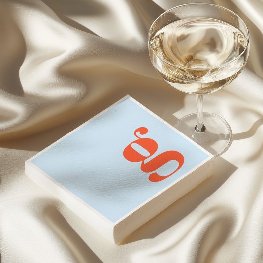 Minimalist monogrammierter Anfangsbuchstabe Retro Serviette