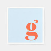 Minimalist monogrammierter Anfangsbuchstabe Retro Serviette (Vorderseite)