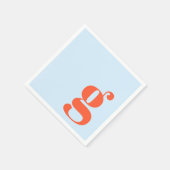Minimalist monogrammierter Anfangsbuchstabe Retro Serviette (Ecke)