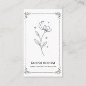 Minimalist Moon Flower Florist Card with QR Code Visitenkarte (Vorderseite)