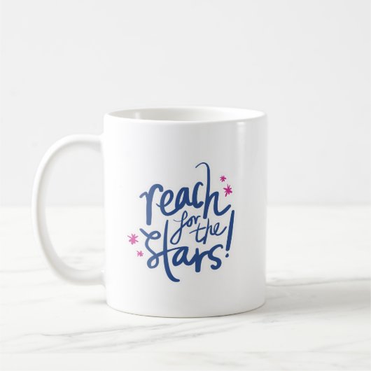 Minimalist Motivation Reach for the Stars Lively Kaffeetasse (Links)