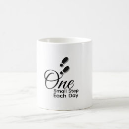 Minimalist Motivational Mug – One Small Step Each  Kaffeetasse