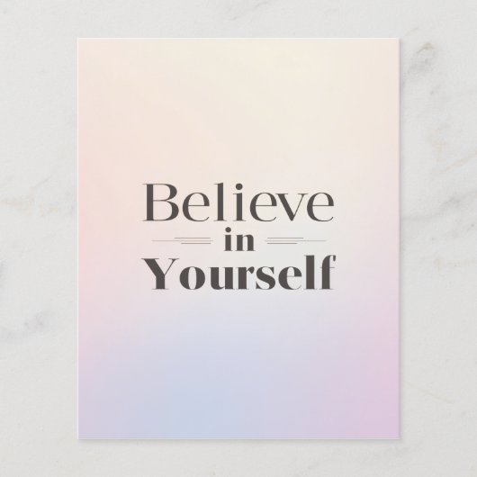 Minimalist Motivational Poster: Believe in Yoursel Flyer (Vorne)