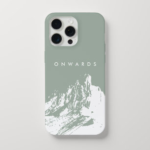 Minimalist Mountain Blassoliv iPhone 15 Pro Max Hülle