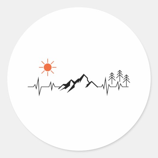 minimalist mountain runder aufkleber (Vorderseite)