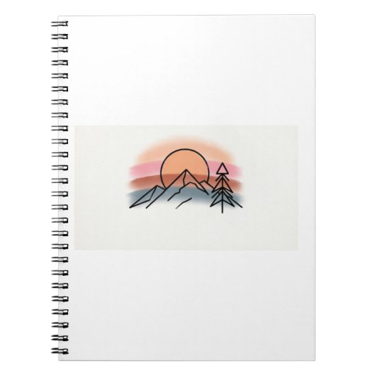 Minimalist Mountain Sunset - Retro Nature Art Desi Notizblock (Vorderseite)