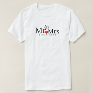 Minimalist Mr und Mrs seit Jahr Benutzerdefiniert T-Shirt