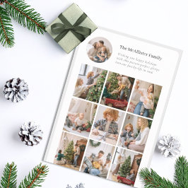 Minimalist Multi-Photo Holiday Card Nine Grid Feiertagskarte
