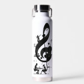 Minimalist Musical Treble Clef Art - Saxophone Trinkflasche (Vorne)