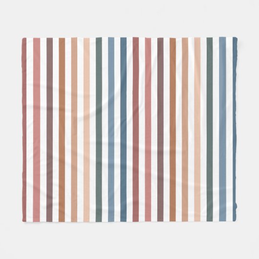 Minimalist Muted Rainbow Lines Fleecedecke (Vorderseite (Horizontal))