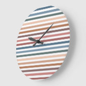 Minimalist Muted Rainbow Lines Große Wanduhr (Winkel)