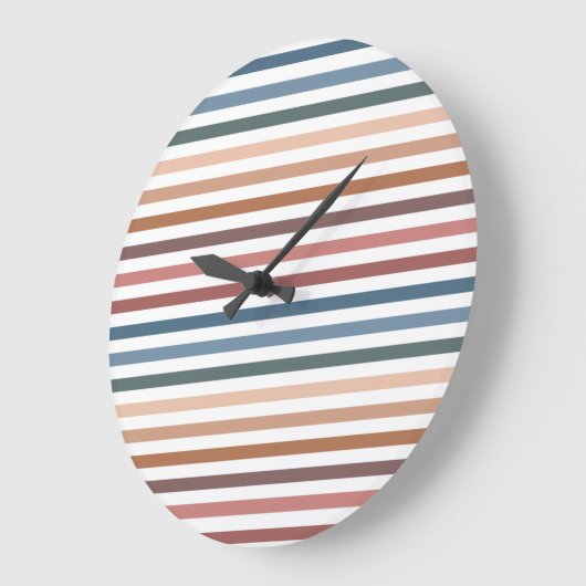 Minimalist Muted Rainbow Lines Große Wanduhr (Winkel)